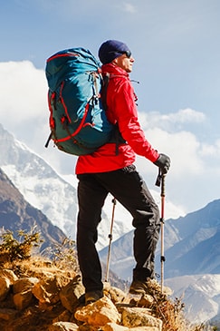 Bild: Bergwanderer mit Rucksack
